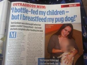 美国母亲母乳喂养宠物狗 国内小妹挤奶喂小狗